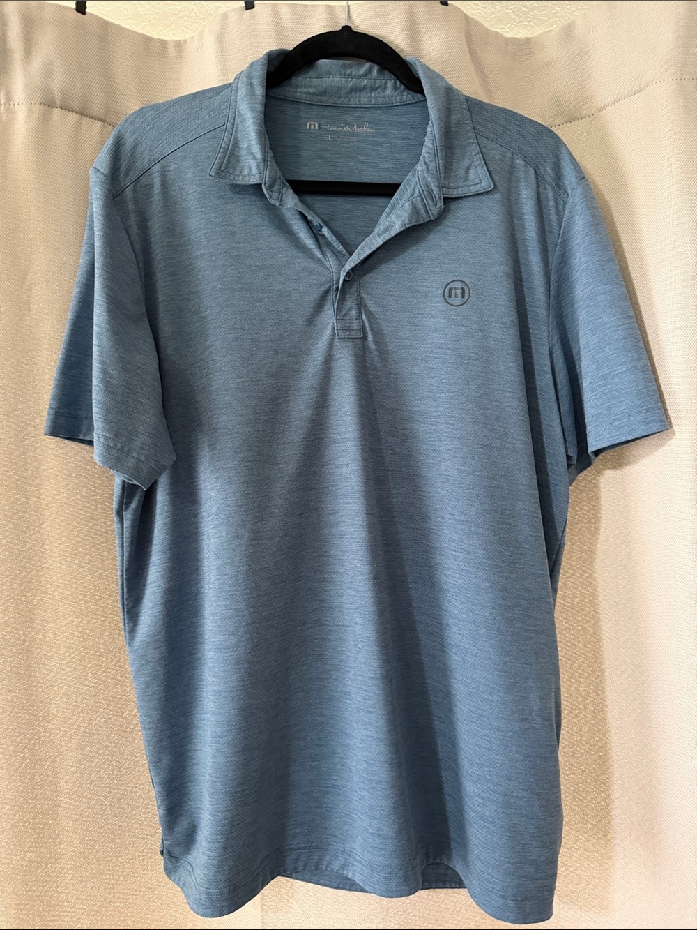 Travis Mathew Light Slate Blue Performance Polo Super Breathable